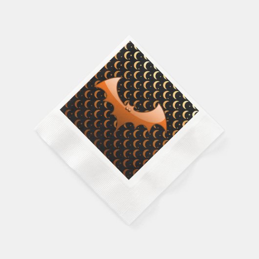 Orange Bat Quarter Moons Luncheon Napkins Serviette (Ecke)