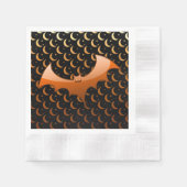 Orange Bat Quarter Moons Luncheon Napkins Serviette (Vorderseite)