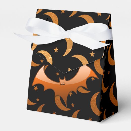 Orange Bat Quarter Moons Zelt Gefälligkeitsboxen Geschenkschachtel (Vorderseite)