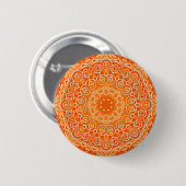 Orange Batik-Aquarell-Mandala Button (Vorne & Hinten)
