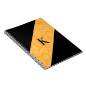 Orange Batik Black Mit Monogramm Notebook Notizblock (Rechte Seite)