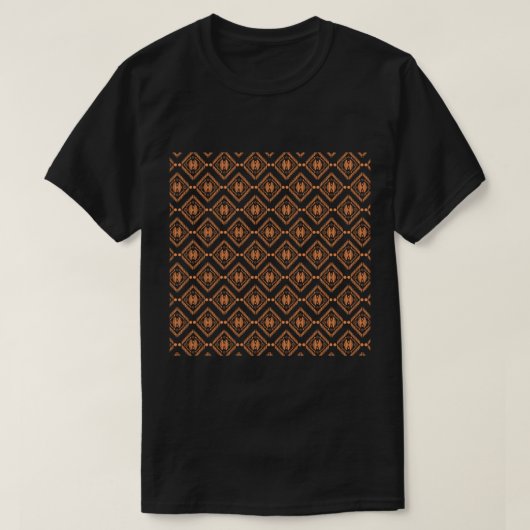 Orange Batik Blume Art Pattern T-Shirt (Design vorne)