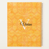 Orange Batik Elegant Monogram Name Planner Planer (Rückseite)
