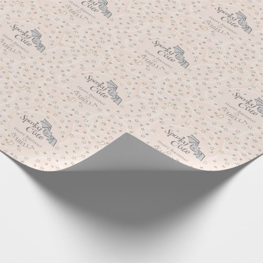 Orange Batty, Stars & Moons Niedlich Geschenkpapier (Ecke)