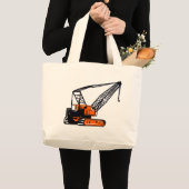Orange Bau-Kran Jumbo Stoffbeutel (Vorderseite (Produkt))