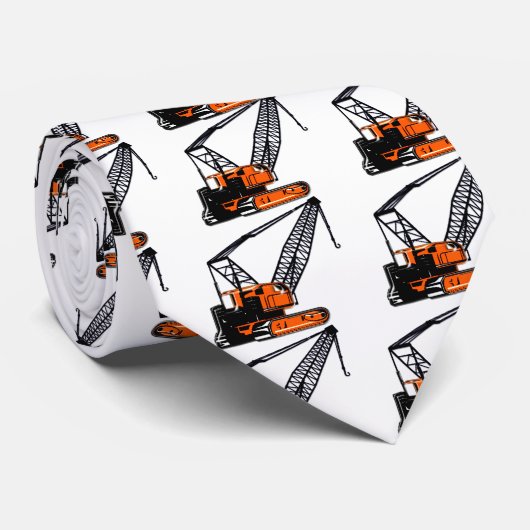Orange Bau-Kran Krawatte (Gerollt)