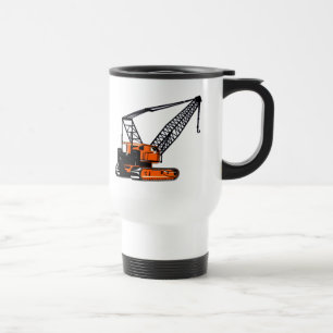 Orange Bau-Kran Reisebecher