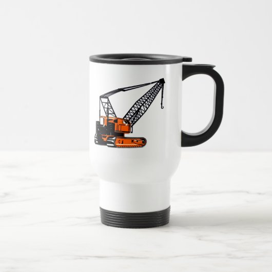 Orange Bau-Kran Reisebecher (Rechts)