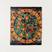 ORANGE BAUM MIT GRÜNEN BLÄTTER, BLUME WANDTEPPICH (Vorderseite)