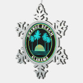 Orange Beach Alabama Schneeflocken Zinn-Ornament (Rechts)