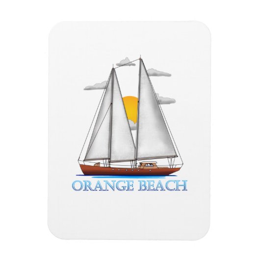 Orange Beach Coastal Nautical Sailing Sailor Magnet (Vertikal)