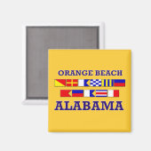 Orange Beach Flags Magnet (Vorderseite/Rückseite)