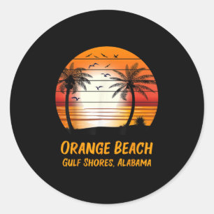 Orange Beach Golfküste Alabama Vintage Sonnenunter Runder Aufkleber