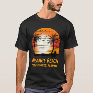 Orange Beach Gulf Shows Alabama Vintag Sunset Re T-Shirt