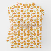 Orange Beach Muschel Pattern Geschenkpapier Set (Beispiel)