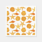 Orange Beach Muschel Pattern Serviette (Vorderseite)