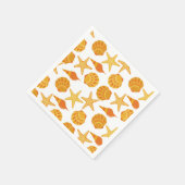 Orange Beach Muschel Pattern Serviette (Ecke)
