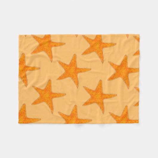 Orange Beach Ocean Starfish Star Marine Life Fleecedecke (Vorderseite (Horizontal))