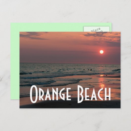 Orange Beach Postkarte (Vorne/Hinten)