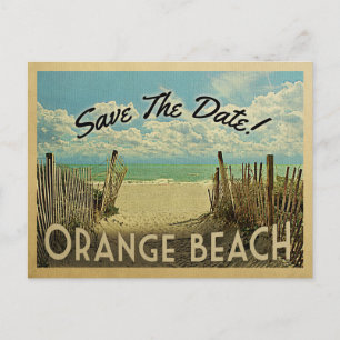 Orange Beach Save The Date Vintage Strand Nautical Ankündigungspostkarte