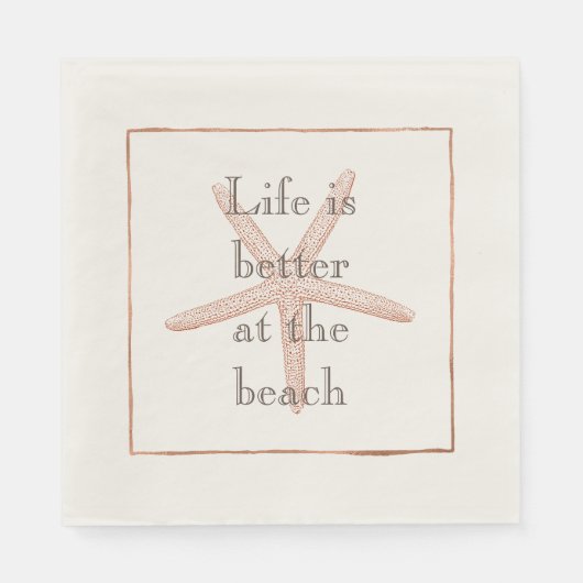 Orange Beach Starfish Serviette (Vorderseite)