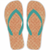 Orange Beachy Flip Flops Beach Sandals Aufkleber (Vorderseite)