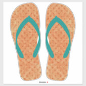 Orange Beachy Flip Flops Beach Sandals Aufkleber (Blatt)