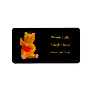 Orange Bear Adressaufkleber