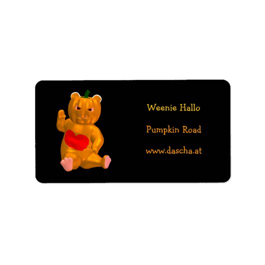 Orange Bear Adressaufkleber (Vorne)