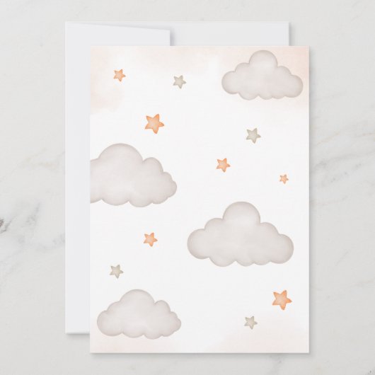 Orange Bear Balloons Baby Shower  Einladung (Rückseite)