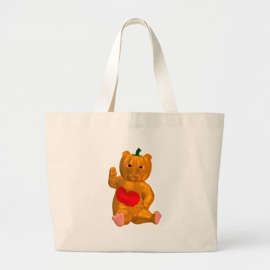 Orange Bear Jumbo Stoffbeutel (Vorne)