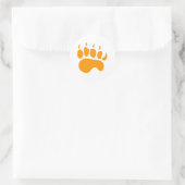 Orange Bear Paw Runder Aufkleber (Tasche)