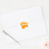 Orange Bear Paw Runder Aufkleber (Umschlag)