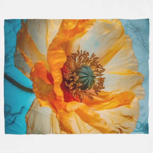 Orange Beauty Fleecedecke (Vorderseite (Horizontal))