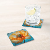 Orange Beauty Rechteckiger Pappuntersetzer (Vor Ort)