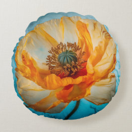 Orange Beauty Rundes Kissen