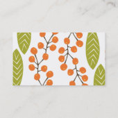 Orange Beeren-Visitenkarten Visitenkarte (Rückseite)