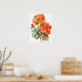 Orange Begonia Blume Art Print Poster (Küche)