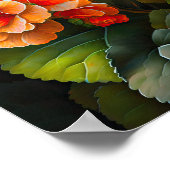 Orange Begonias Blume Art Print Poster (Ecke)