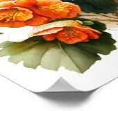 Orange Begonias Blume Art Print Poster (Ecke)