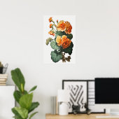 Orange Begonias Blume Art Print Poster (Heimbüro)