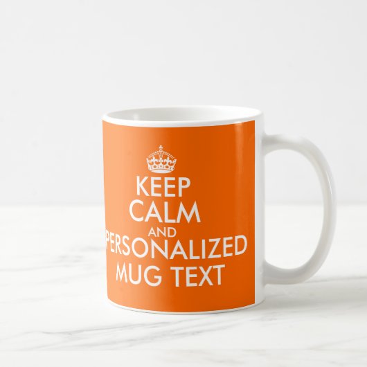 Orange Behielt Calm Tasse | Individualisierbare Vo (Rechts)