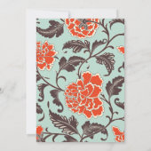 ORANGE BEIGE PEONIES CHINOISERIE EINLADUNG (Rückseite)