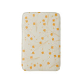 Orange Beige Retro Y2K 70er Blume Muster Badematte (Vorderseite Vertikal)