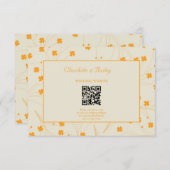 Orange Beige Retro Y2K 70er Blume Muster Begleitkarte (Vorne/Hinten)