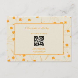 Orange Beige Retro Y2K 70er Blume Muster Begleitkarte