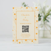 Orange Beige Retro Y2K 70er Blume Muster Begleitkarte (Stehend Vorderseite)