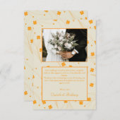 Orange Beige Retro Y2K 70er Blume Muster Dankeskarte (Vorne/Hinten)