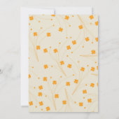 Orange Beige Retro Y2K 70er Blume Muster Einladung (Rückseite)