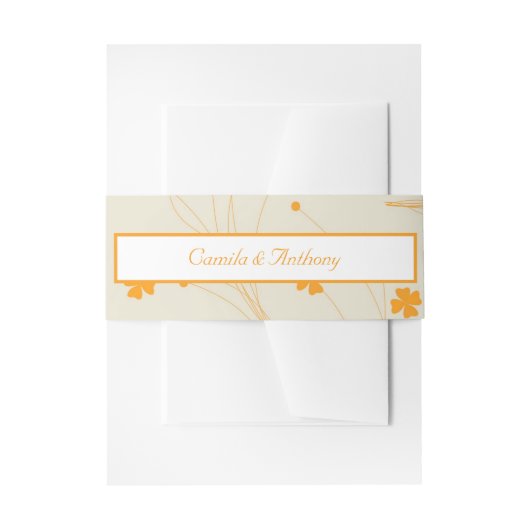 Orange Beige Retro Y2K 70er Blume Muster Einladungsbanderole (Vorderseite Beispiel)